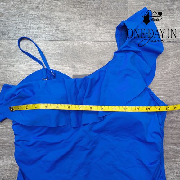 Tempt Me Ruffle One Shoulder One Piece Swimsuit Size XL - Picture 4 of 6